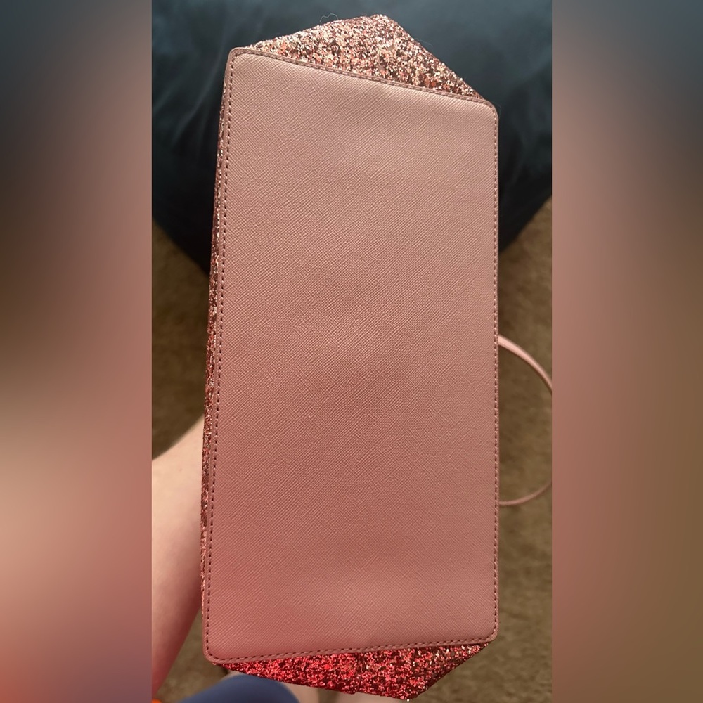 kate spade mauve tote with rose glitter base - Picture 3 of 10